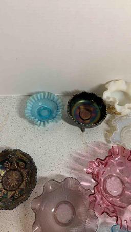 Some Fenton and some carnival glass bowls