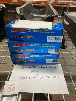 Three ARP Head Bolt Kits Circle Track Oil Pan