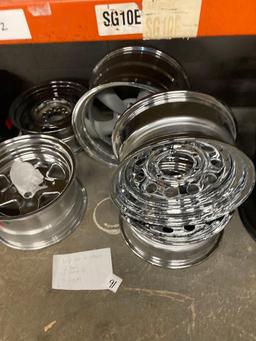 large lot of wheels, two pairs one set of 4 5 singles