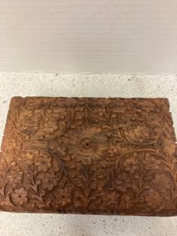wooden Tea Box Crystal knife rests and condiment