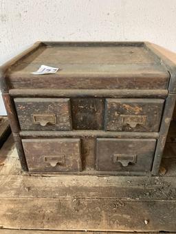 vintage oak file cabinet