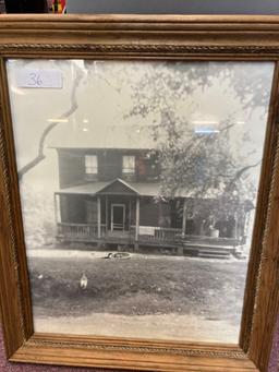 Thomas collectors edition radio black-and-white photo of an old home