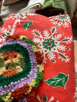 vintage linens doilies table cloths etc.
