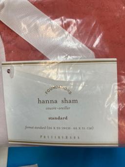 New in package Pottery Barn shams and new Christmas napkins