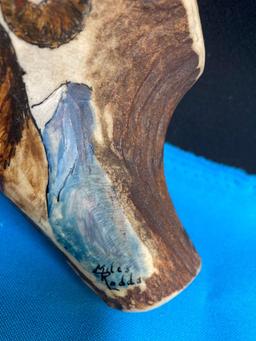 Miles Rodda Scrimshaw Elk Cribbage Board