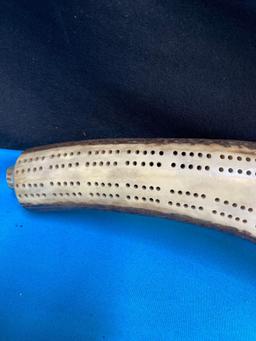 Miles Rodda Scrimshaw Elk Cribbage Board