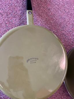 3 Vision Cookeare and set of 2 Michangelo Italy cookware vintage avocado green and sauce pan with