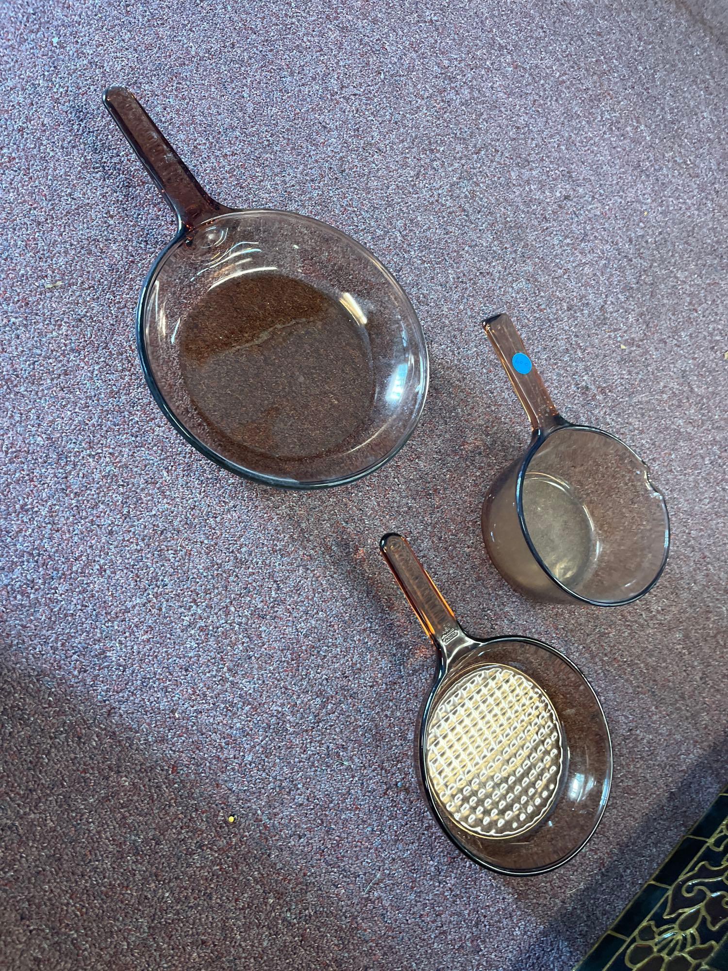 3 Vision Cookeare and set of 2 Michangelo Italy cookware vintage avocado green and sauce pan with