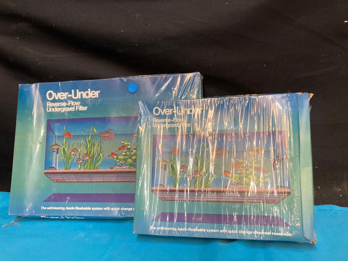Two over under reverse flow under gravel filters and 3 Despicable Me chalkboards