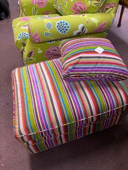 very nice ottoman and matching pillow