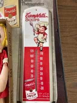 vintage Campbell Soup cloth dolls and other Campbell Soup items