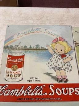 vintage Campbell Soup cloth dolls and other Campbell Soup items