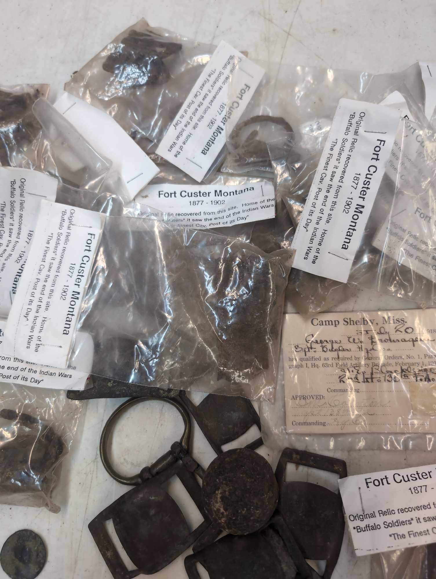 50 dug relics from Fort Custer Montana 1877 to 1902
