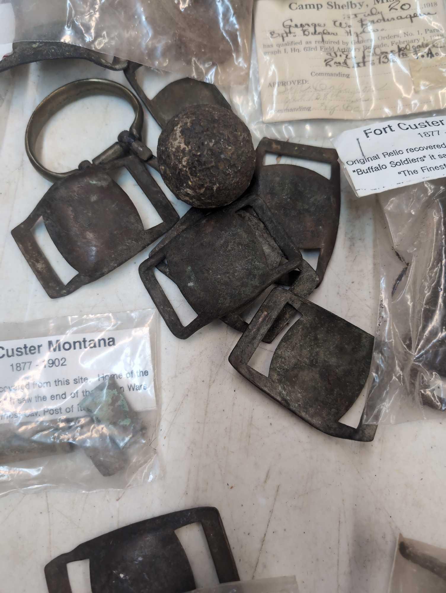 50 dug relics from Fort Custer Montana 1877 to 1902