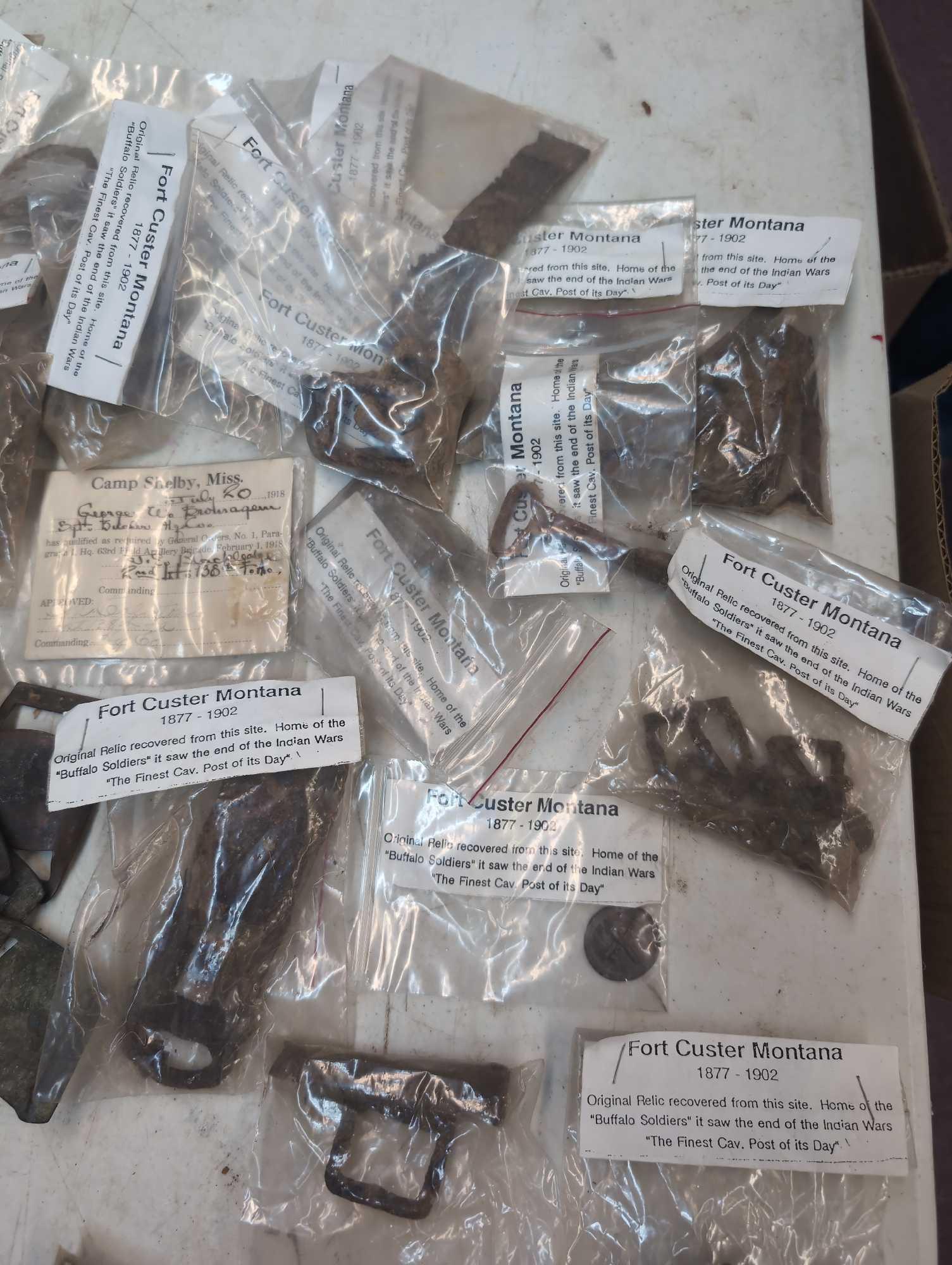 50 dug relics from Fort Custer Montana 1877 to 1902