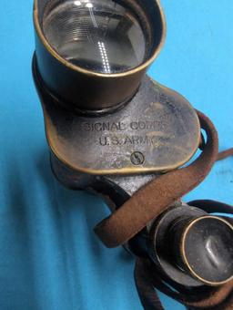 US Army Signal Corps binoculars with case