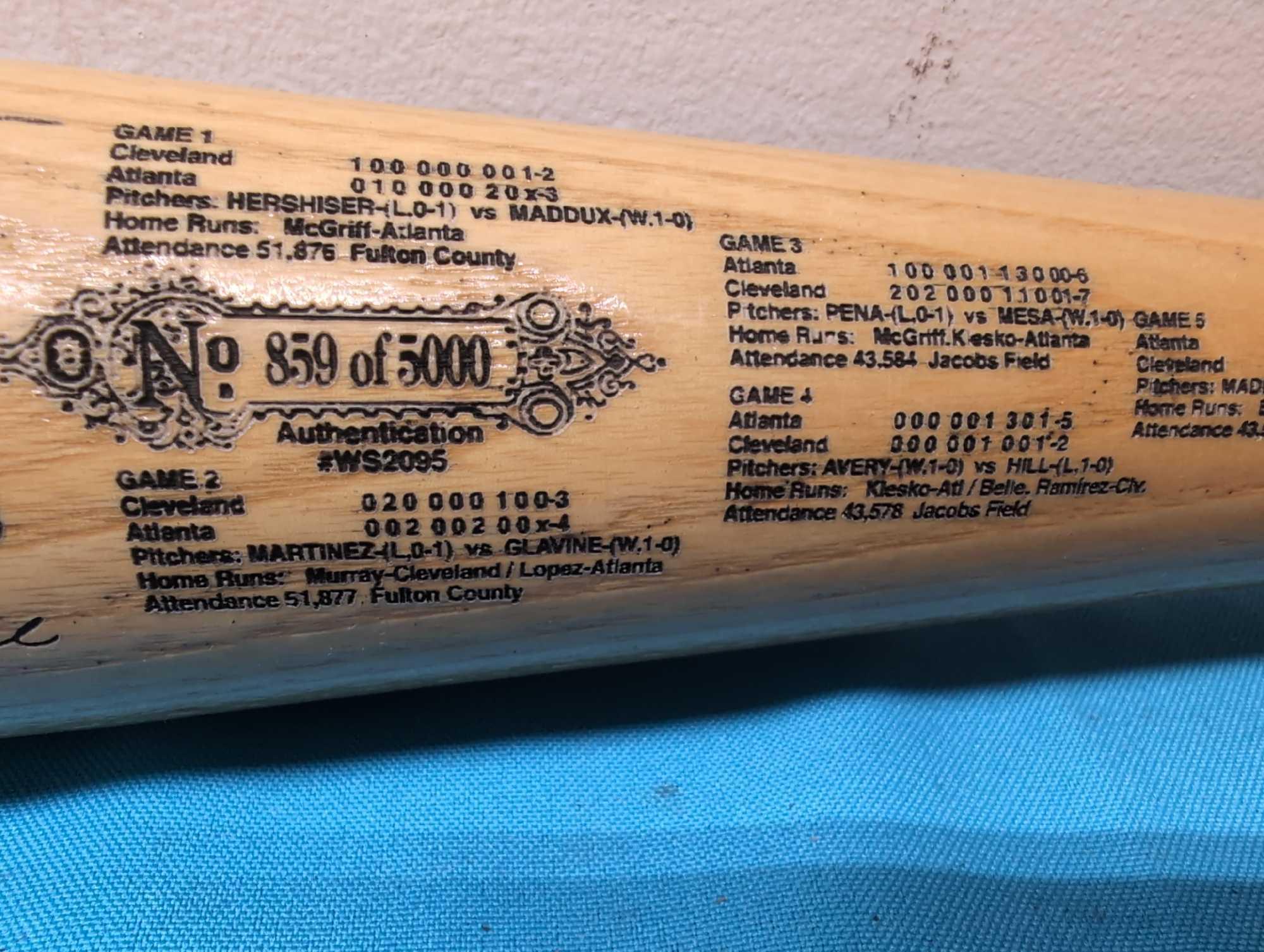 Cleveland Indians 3 bats 1995 World Series