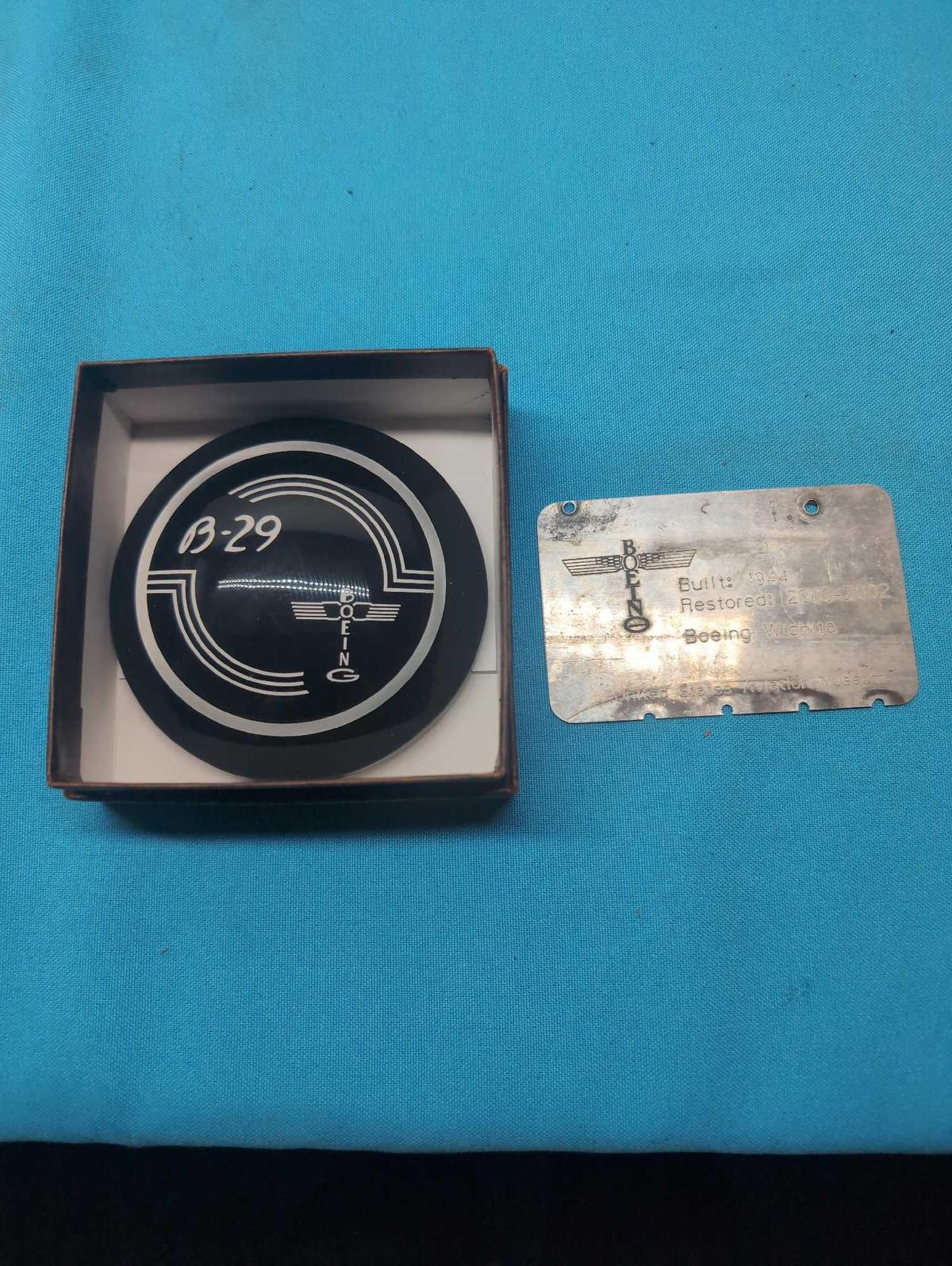 Boeing B29 Yoke Cap and Restoration tag