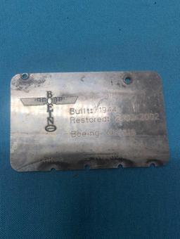 Boeing B29 Yoke Cap and Restoration tag