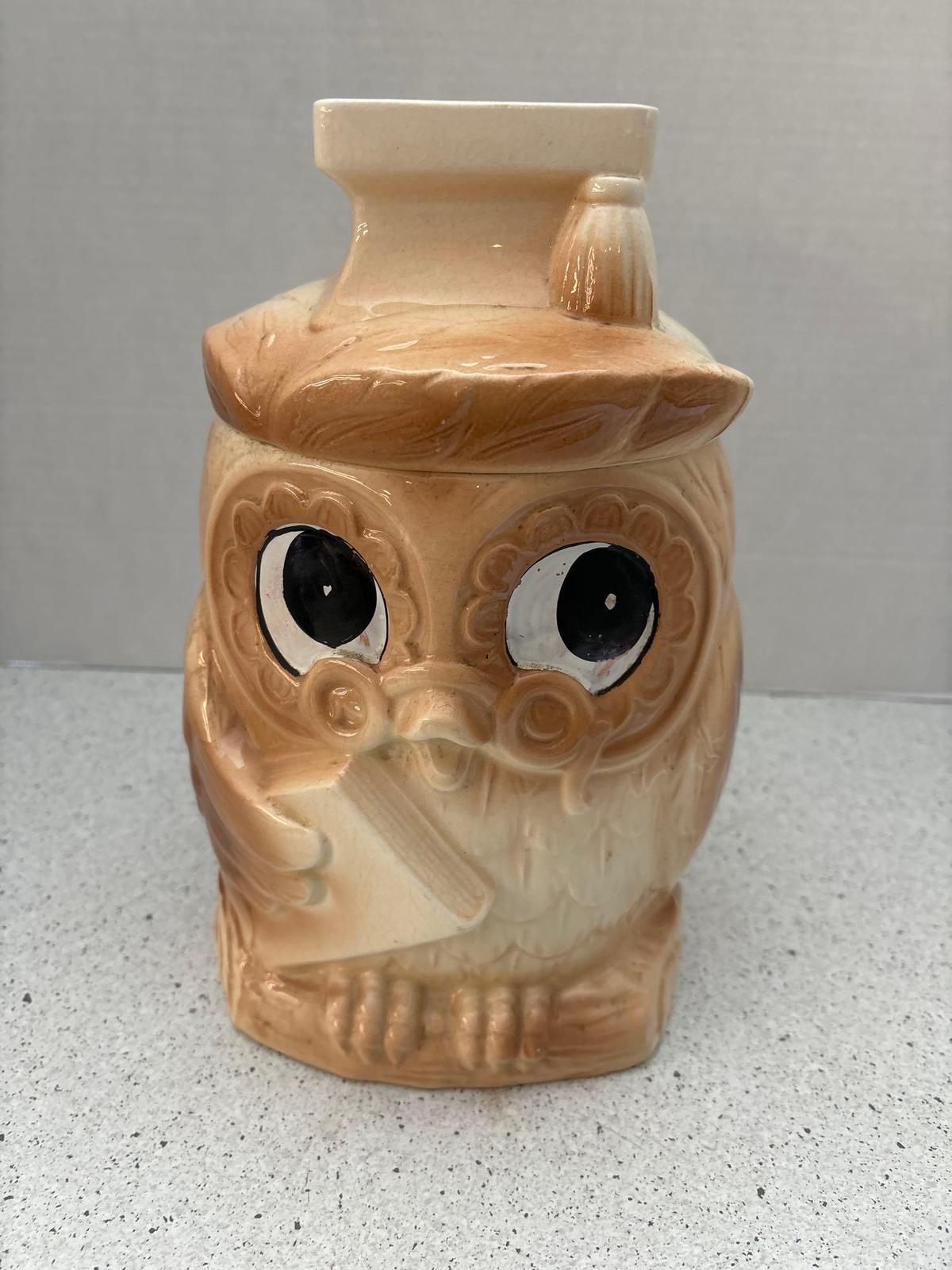 Vintage Wise Old Owl Cookie Jar MCM