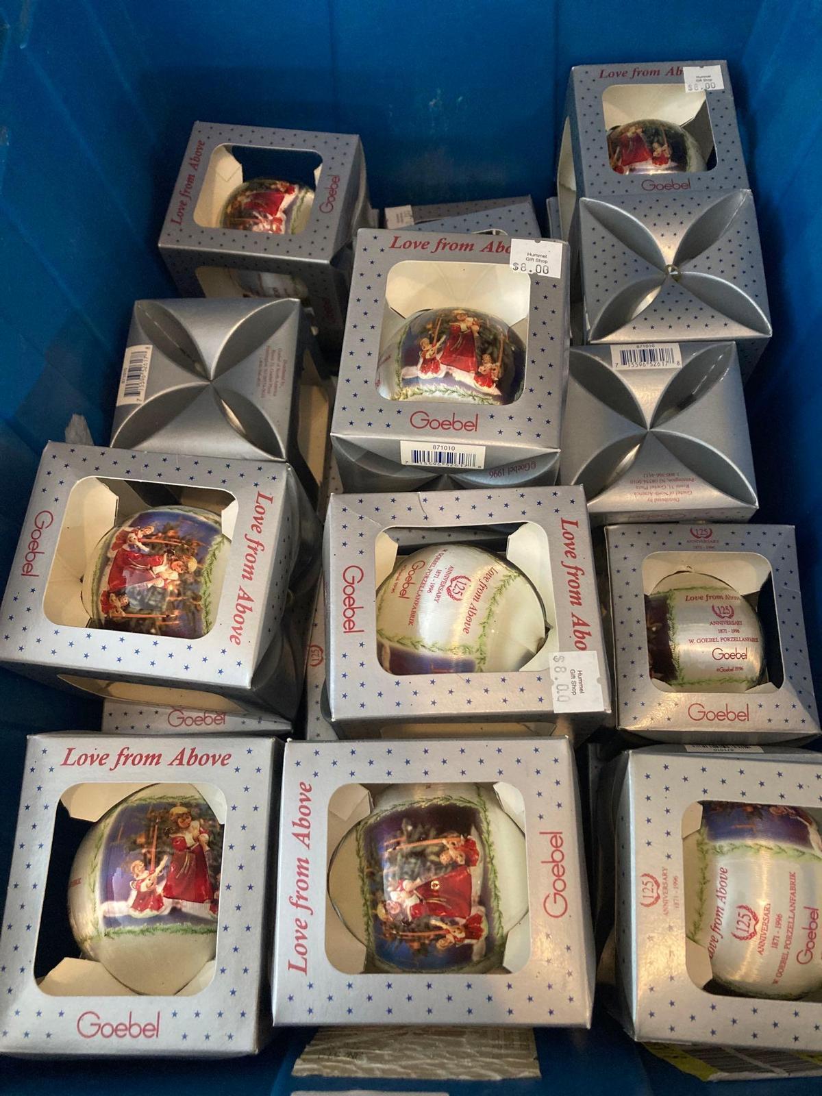 Tote full of Goebel Hummel 1996 ornaments
