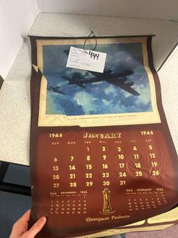 1946 Thompson products air craft calendar complete