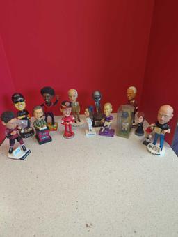 Bobbleheads-- all different, sports and genre