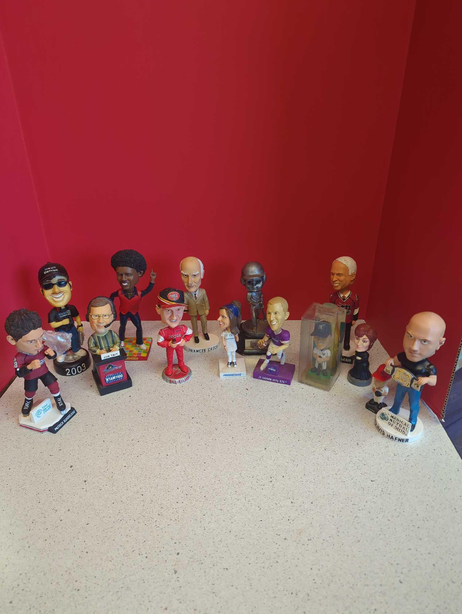 Bobbleheads-- all different, sports and genre