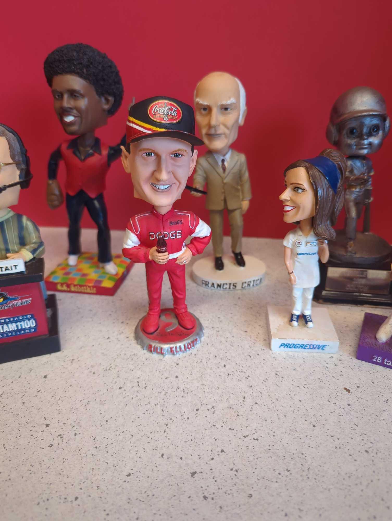 Bobbleheads-- all different, sports and genre