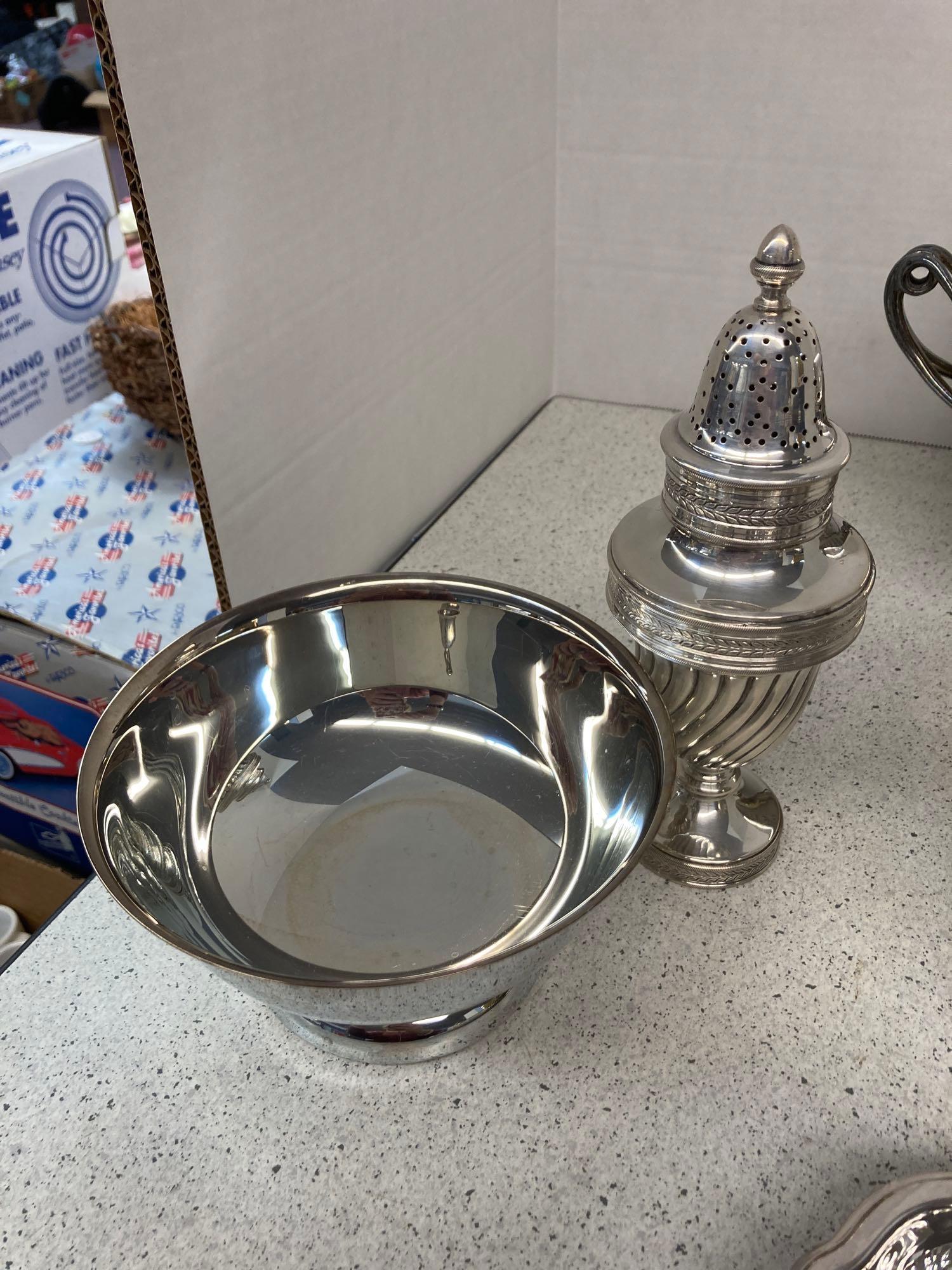 Old Sheffield chafing dish circa 1850 English silver shell dish Reed and Barton more