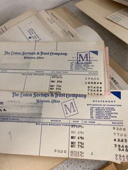 1950s bank statements paycheck stubs