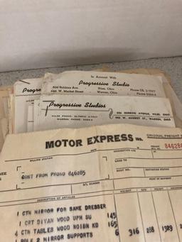 1950s bank statements paycheck stubs