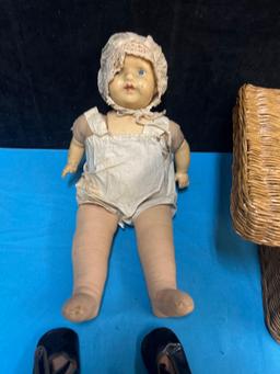 porcelain doll with basket