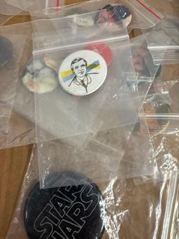vintage novelty pin back buttons Tom terrific