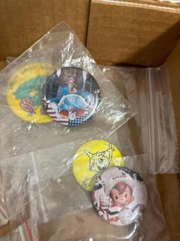 vintage novelty pin back buttons Tom terrific