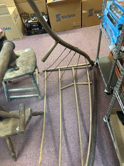 antique hay rake scythe
