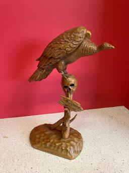 Frank R Klein 1973 carved buzzard