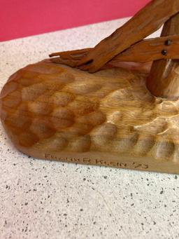 Frank R Klein 1973 carved buzzard