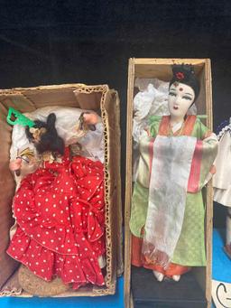 Vintage dolls in boxes