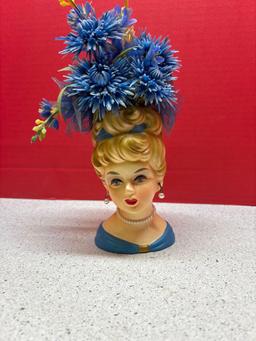 vintage ladies head vase Rubens original