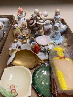 Vintage tea set, porcelain figurines and more