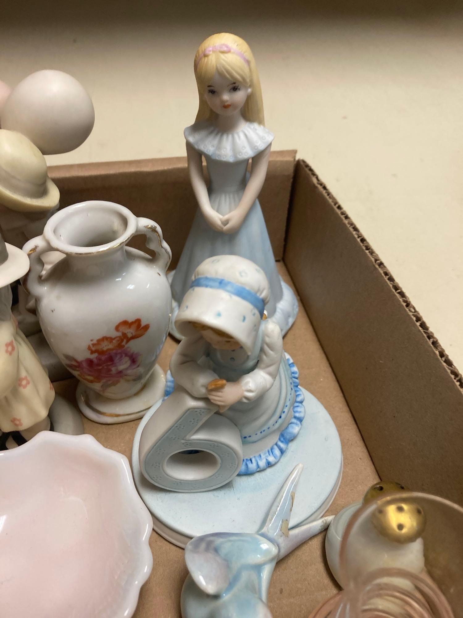 Vintage tea set, porcelain figurines and more