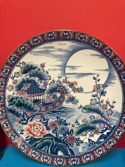 Confucius statue, Asian themed plate and vase