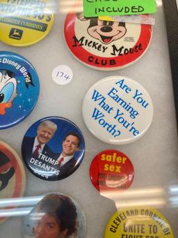 Novelty and political buttons
