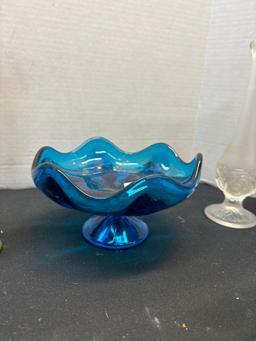 mid-century glass Swung vase