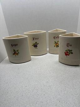 Hull Kellogg Redwing McCoy pottery canister set no lids