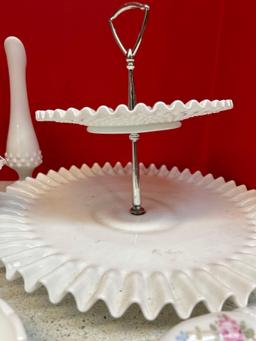 9 pcs Fenton westmoreland milk glass Spanish lace