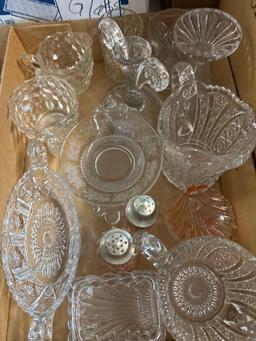 large collection of glass and crystal