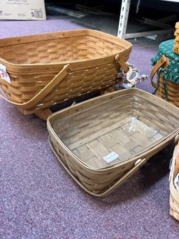 Collection of longaberger baskets, approx 10 picnic basket