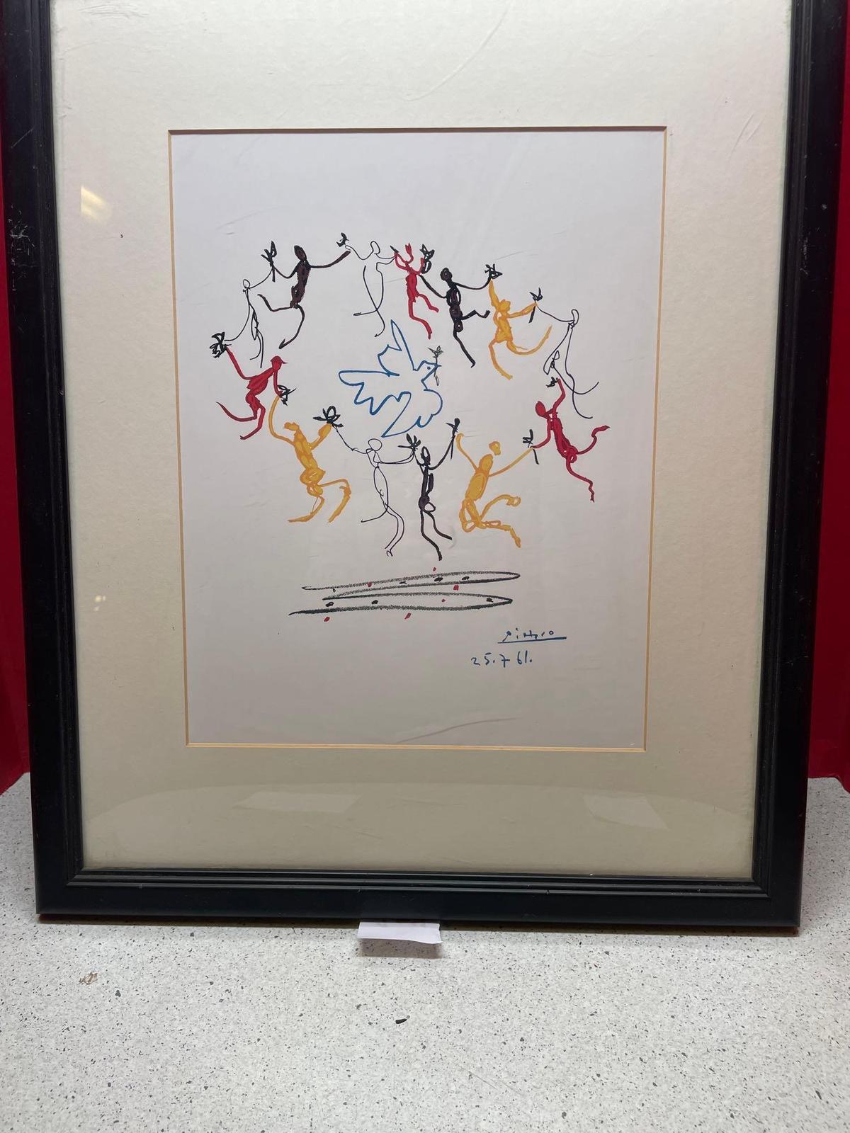 Framed Picasso dated 1961